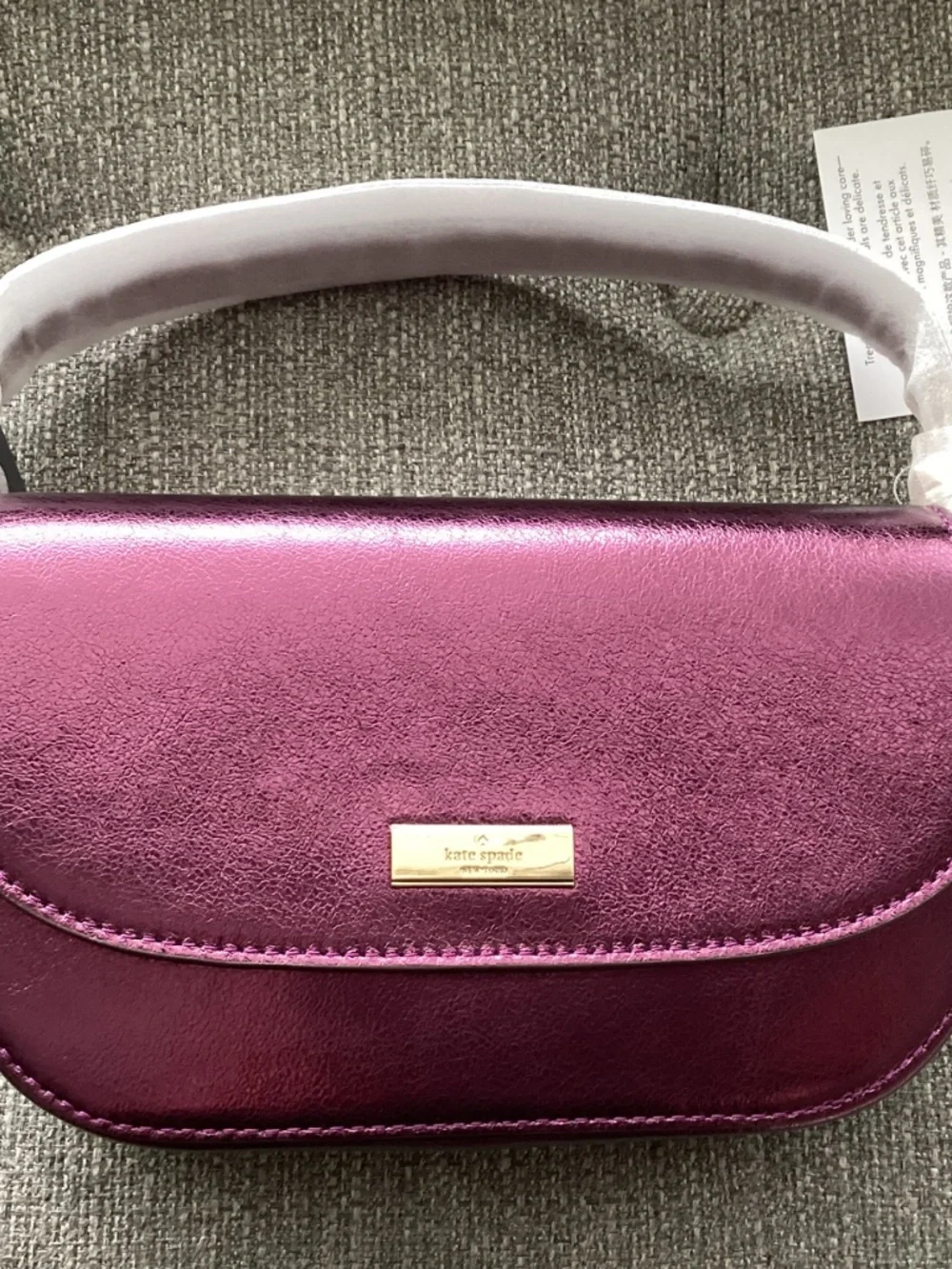 Kate Spade New York krista metallic chain flap crossbody bag